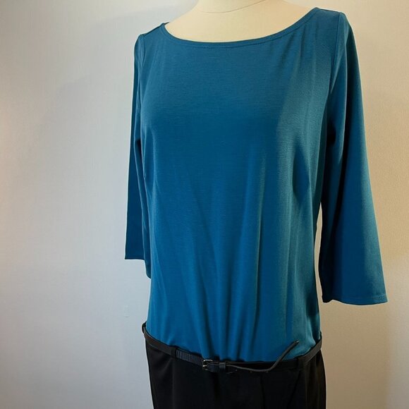 Sophie Max by Max Studio Women's Teal/Black Dress with Belt - Large - NWT $118 - Picture 2 of 5